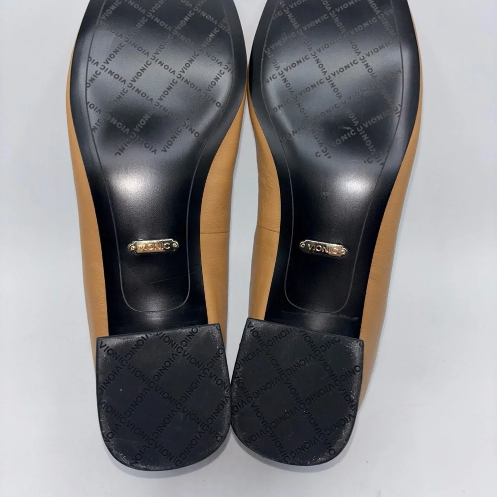 Vionic Ladies Daphne Brown Black Toe Cap Slip On Shoes Size 9 - Picture 8 of 10